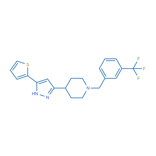 4-[5-(Thiophen-2-yl)-1H-pyrazol-3-yl]-1-{[3-(trifluoromethyl)phenyl]methyl}piperidine 100mg