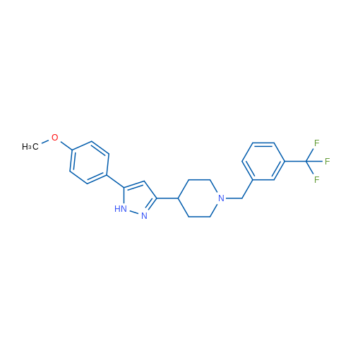 4-[5-(4-Methoxyphenyl)-1H-pyrazol-3-yl]-1-{[3-(trifluoromethyl)phenyl]methyl}piperidine 1g