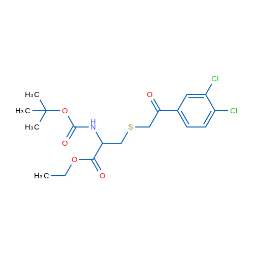 Ethyl 2-{[(tert-butoxy)carbonyl]amino}-3-{[2-(3,4-dichlorophenyl)-2-oxoethyl]sulfanyl}propanoate 1g
