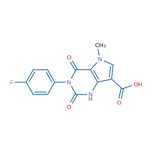 3-(4-fluorophenyl)-5-methyl-2,4-dioxo-2,3,4,5-tetrahydro-1H-pyrrolo[3,2-d]pyrimidine-7-carboxylic acid 5g
