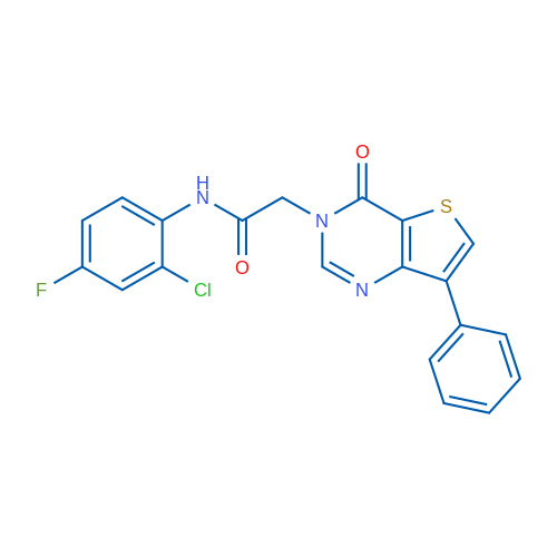 N-(2-Chloro-4-fluorophenyl)-2-{4-oxo-7-phenyl-3H,4H-thieno[3,2-d]pyrimidin-3-yl}acetamide 1g