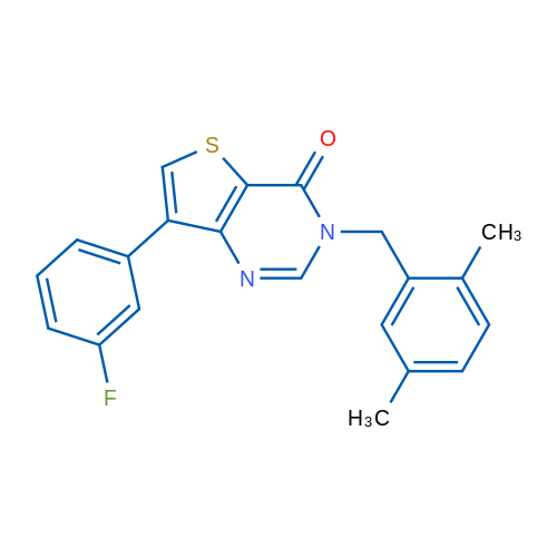 3-[(2,5-Dimethylphenyl)methyl]-7-(3-fluorophenyl)-3H,4H-thieno[3,2-d]pyrimidin-4-one 1g