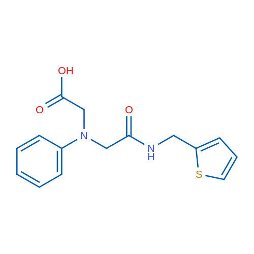 2-((2-Oxo-2-((thiophen-2-ylmethyl)amino)ethyl)(phenyl)amino)acetic acid 1g