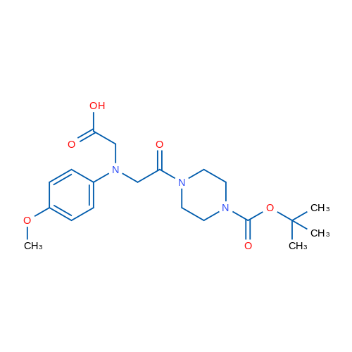2-((2-(4-(tert-Butoxycarbonyl)piperazin-1-yl)-2-oxoethyl)(4-methoxyphenyl)amino)acetic acid 5g