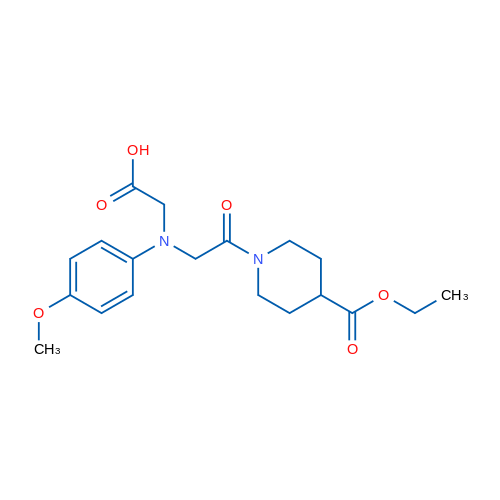 2-((2-(4-(Ethoxycarbonyl)piperidin-1-yl)-2-oxoethyl)(4-methoxyphenyl)amino)acetic acid 1g