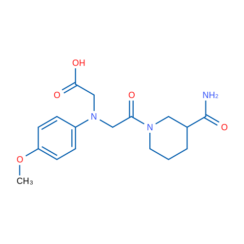2-((2-(3-Carbamoylpiperidin-1-yl)-2-oxoethyl)(4-methoxyphenyl)amino)acetic acid 1g