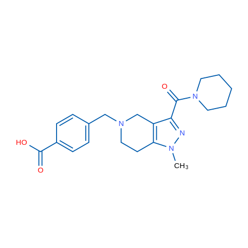 4-((1-Methyl-3-(piperidine-1-carbonyl)-6,7-dihydro-1H-pyrazolo[4,3-c]pyridin-5(4H)-yl)methyl)benzoic acid 1g