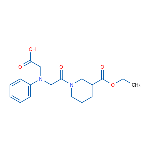 2-((2-(3-(Ethoxycarbonyl)piperidin-1-yl)-2-oxoethyl)(phenyl)amino)acetic acid 5g