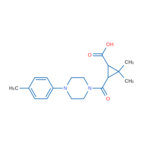 2,2-Dimethyl-3-(4-(p-tolyl)piperazine-1-carbonyl)cyclopropanecarboxylic acid 5g
