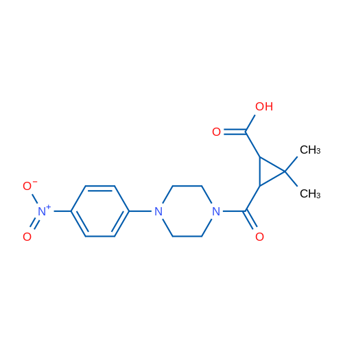 2,2-Dimethyl-3-(4-(4-nitrophenyl)piperazine-1-carbonyl)cyclopropanecarboxylic acid 1g