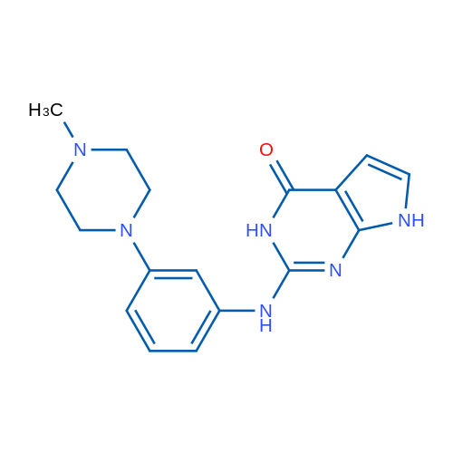 2-((3-(4-Methylpiperazin-1-yl)phenyl)amino)-3H-pyrrolo[2,3-d]pyrimidin-4(7H)-one 1g