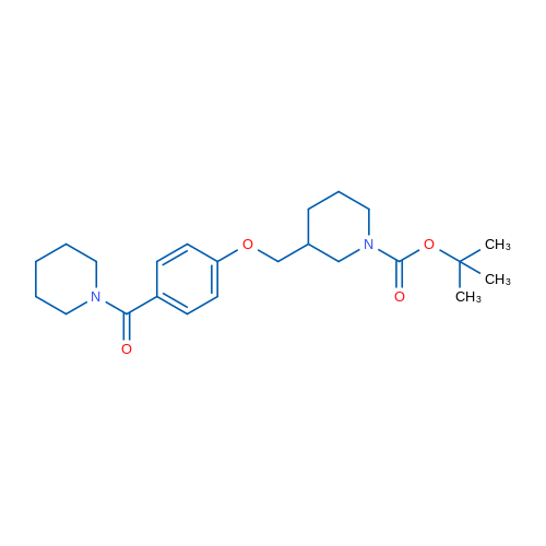 3-[4-(Piperidine-1-carbonyl)-phenoxymethyl]-piperidine-1-carboxylic acid tert-butyl ester 1g