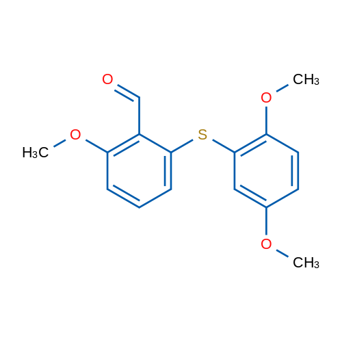 2-(2,5-DImethoxyphenylthio)-6-methoxybenzaldehyde 100mg