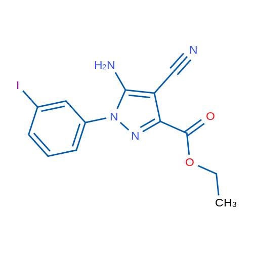 Ethyl 5-amino-4-cyano-1-(3-iodophenyl)pyrazole-3-carboxylate 1g
