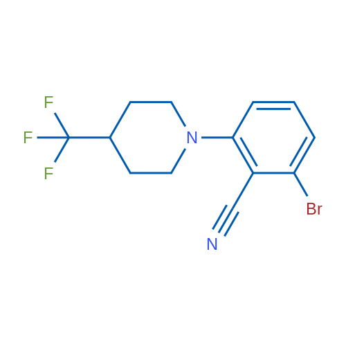 2-Bromo-6-[4-(trifluoromethyl)piperidino]benzonitrile 1g