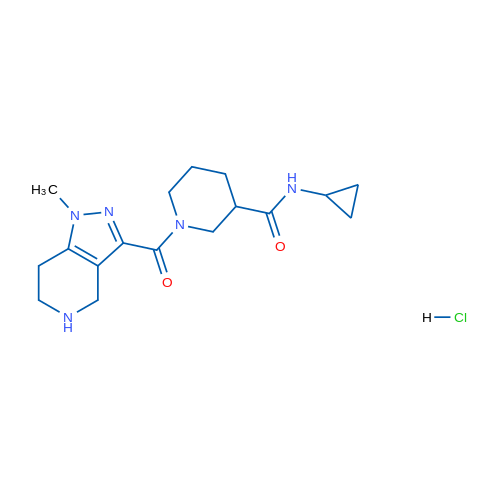N-Cyclopropyl-1-(1-methyl-4,5,6,7-tetrahydro-1H-pyrazolo[4,3-c]pyridine-3-carbonyl)piperidine-3-carboxamide hydrochloride 1g
