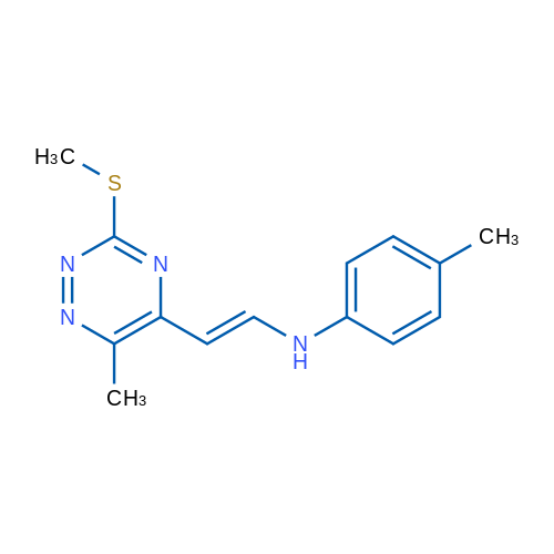 4-Methyl-N-[(E)-2-[6-methyl-3-(methylsulfanyl)-1,2,4-triazin-5-yl]ethenyl]aniline 1g
