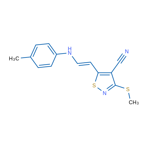 5-[(E)-2-[(4-Methylphenyl)amino]ethenyl]-3-(methylsulfanyl)-1,2-thiazole-4-carbonitrile 1g