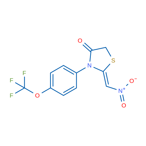 (2Z)-2-(Nitromethylidene)-3-[4-(trifluoromethoxy)phenyl]-1,3-thiazolidin-4-one 1g