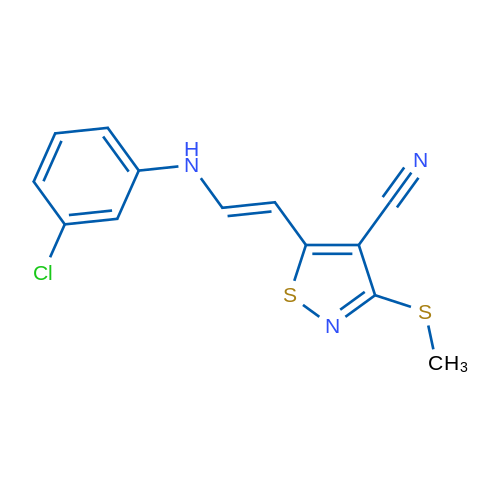 5-[(E)-2-[(3-Chlorophenyl)amino]ethenyl]-3-(methylsulfanyl)-1,2-thiazole-4-carbonitrile 1g