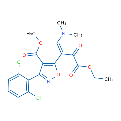 Methyl 3-(2,6-dichlorophenyl)-5-[(1Z)-1-(dimethylamino)-4-ethoxy-3,4-dioxobut-1-en-2-yl]-1,2-oxazole-4-carboxylate 1g