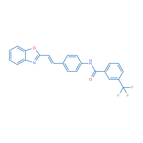 N-{4-[(E)-2-(1,3-benzoxazol-2-yl)ethenyl]phenyl}-3-(trifluoromethyl)benzamide 1g