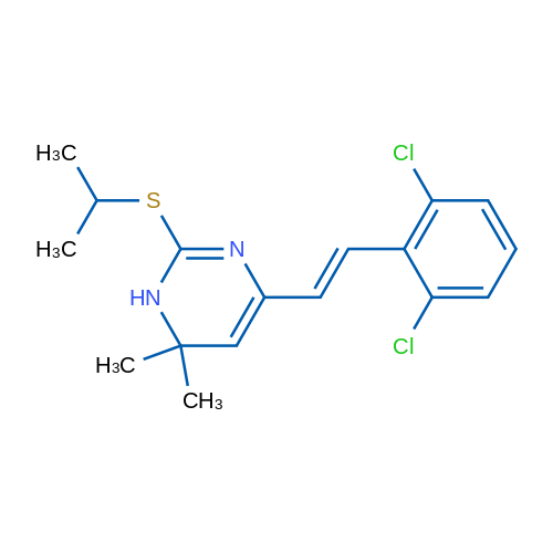 4-[(E)-2-(2,6-Dichlorophenyl)ethenyl]-6,6-dimethyl-2-(propan-2-ylsulfanyl)-1,6-dihydropyrimidine 1g