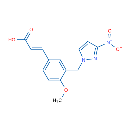 (2E)-3-{4-methoxy-3-[(3-nitro-1H-pyrazol-1-yl)methyl]phenyl}acrylic acid 1g