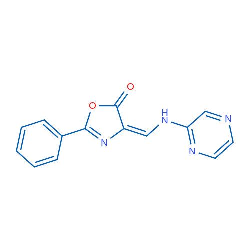 (4E)-2-Phenyl-4-{[(pyrazin-2-yl)amino]methylidene}-4,5-dihydro-1,3-oxazol-5-one 1g