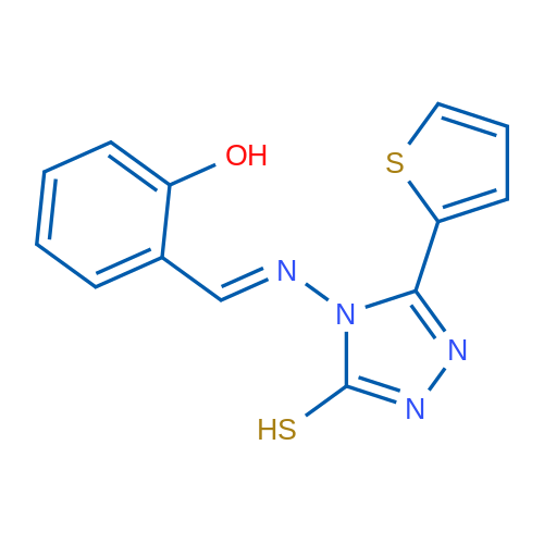 2-[(1E)-{[3-sulfanyl-5-(thiophen-2-yl)-4H-1,2,4-triazol-4-yl]imino}methyl]phenol 1g