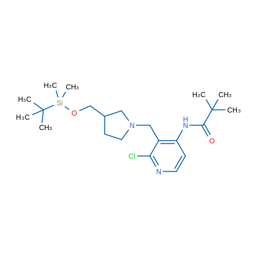 N-(3-((3-(((tert-Butyldimethylsilyl)oxy)methyl)pyrrolidin-1-yl)methyl)-2-chloropyridin-4-yl)pivalamide 1g