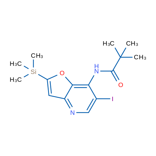 N-(6-Iodo-2-(trimethylsilyl)furo[3,2-b]pyridin-7-yl)pivalamide 1g