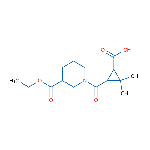3-(3-(Ethoxycarbonyl)piperidine-1-carbonyl)-2,2-dimethylcyclopropanecarboxylic acid 1g