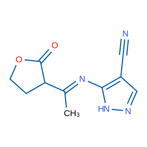 5-[(E)-[1-(2-Oxooxolan-3-yl)ethylidene]amino]-1H-pyrazole-4-carbonitrile 1g