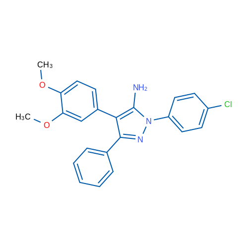 1-(4-Chlorophenyl)-4-(3,4-dimethoxyphenyl)-3-phenyl-1H-pyrazol-5-amine 1g