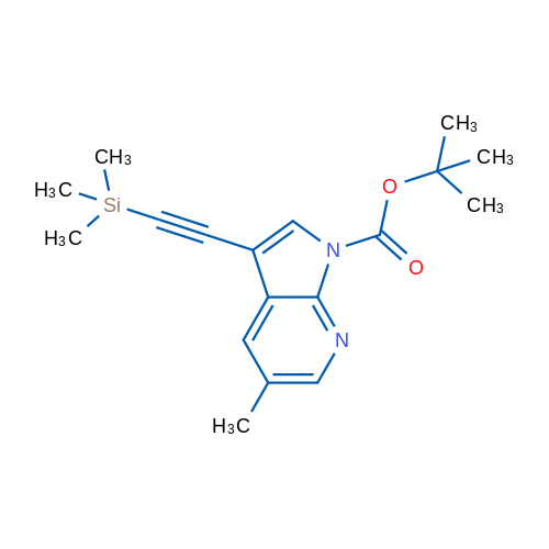 tert-Butyl 5-methyl-3-((trimethylsilyl)ethynyl)-1H-pyrrolo[2,3-b]pyridine-1-carboxylate 1g