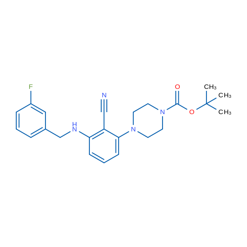 tert-Butyl 4-(2-cyano-3-{[(3-fluorophenyl)methyl]amino}phenyl)piperazine-1-carboxylate 1g