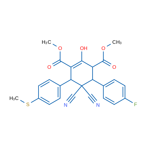 1,3-Dimethyl 5,5-dicyano-4-(4-fluorophenyl)-2-hydroxy-6-[4-(methylsulfanyl)phenyl]cyclohex-1-ene-1,3-dicarboxylate 1g