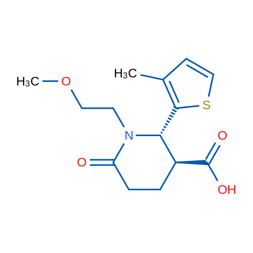 (2S,3S)-1-(2-Methoxyethyl)-2-(3-methylthiophen-2-yl)-6-oxopiperidine-3-carboxylic acid 1g