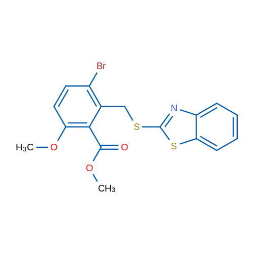 Methyl 2-((benzo[d]thiazol-2-ylthio)methyl)-3-bromo-6-methoxybenzoate 1g