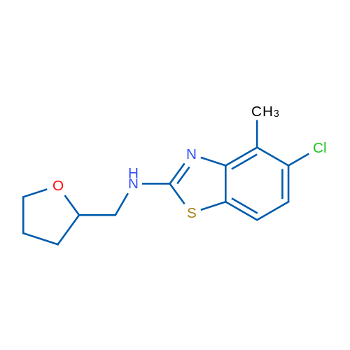 5-chloro-4-methyl-N-((tetrahydrofuran-2-yl)methyl)benzo[d]thiazol-2-amine 250mg