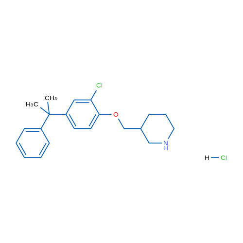 3-((2-Chloro-4-(2-phenylpropan-2-yl)phenoxy)methyl)piperidine hydrochloride 1g