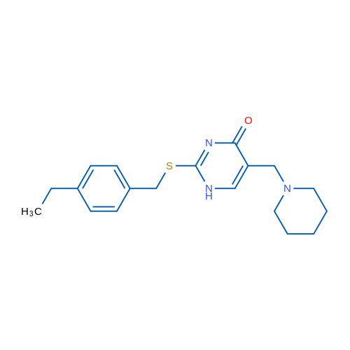 2-{[(4-ethylphenyl)methyl]sulfanyl}-5-[(piperidin-1-yl)methyl]-1,4-dihydropyrimidin-4-one 1g