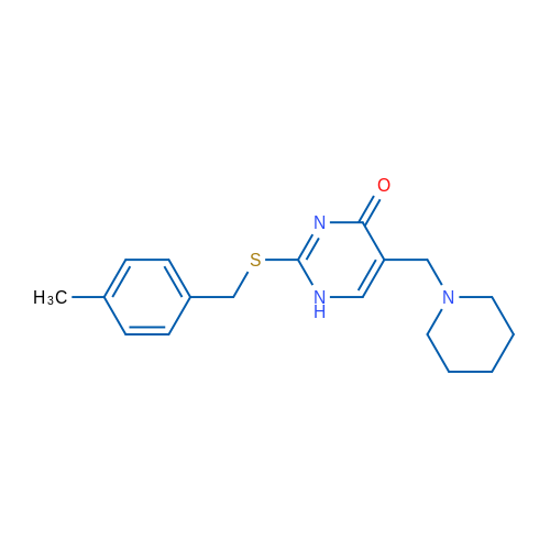 2-{[(4-methylphenyl)methyl]sulfanyl}-5-[(piperidin-1-yl)methyl]-1,4-dihydropyrimidin-4-one 1g