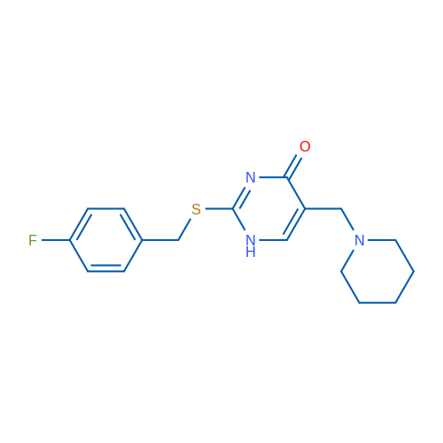 2-{[(4-fluorophenyl)methyl]sulfanyl}-5-[(piperidin-1-yl)methyl]-1,4-dihydropyrimidin-4-one 1g