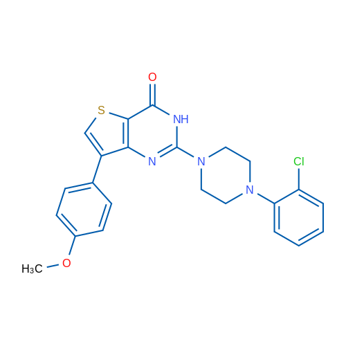 2-[4-(2-Chlorophenyl)piperazin-1-yl]-7-(4-methoxyphenyl)-3H,4H-thieno[3,2-d]pyrimidin-4-one 1g