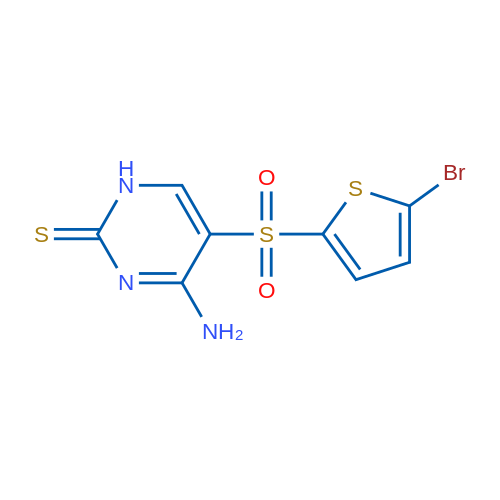 4-Amino-5-[(5-bromothiophen-2-yl)sulfonyl]-1,2-dihydropyrimidine-2-thione 1g