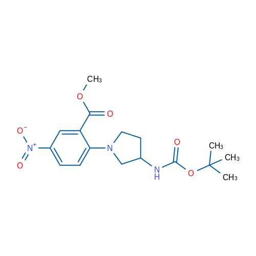 Methyl 2-(3-((tert-butoxycarbonyl)amino)pyrrolidin-1-yl)-5-nitrobenzoate 1g