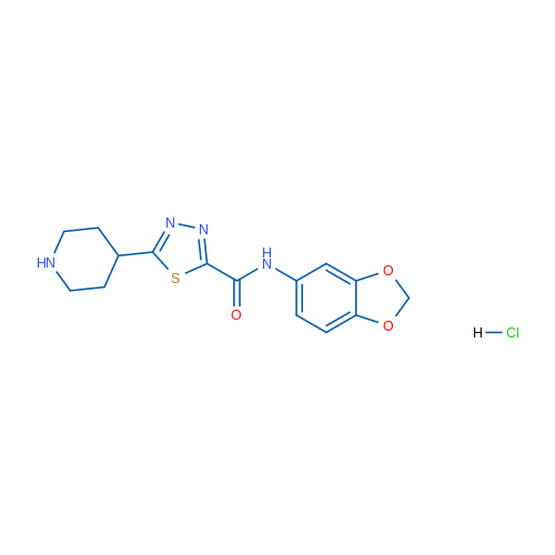 N-(Benzo[d][1,3]dioxol-5-yl)-5-(piperidin-4-yl)-1,3,4-thiadiazole-2-carboxamide hydrochloride 1g