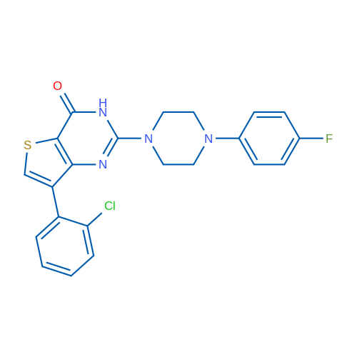 7-(2-Chlorophenyl)-2-[4-(4-fluorophenyl)piperazin-1-yl]-3H,4H-thieno[3,2-d]pyrimidin-4-one 1g